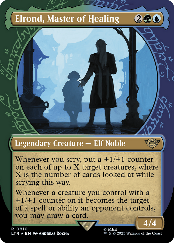 Elrond, Master of Healing (Showcase) (Surge Foil) [The Lord of the Rin Elrond, Master of Healing (Showcase) (Surge Foil) [The Lord of the Rin
