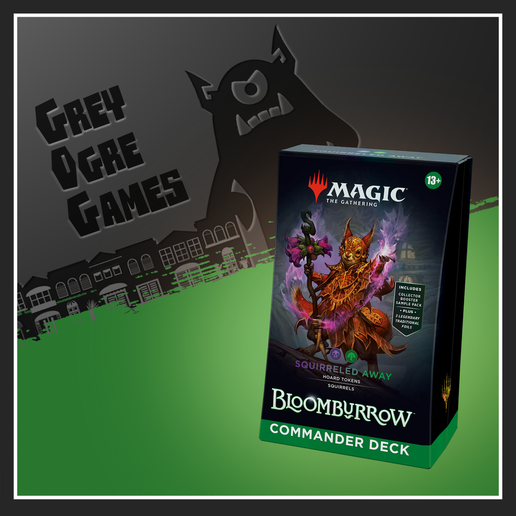 mtg squirreled away commander deck Bloomburrow BLB Universes Beyond: Doctor Who Commander Deck:Masters Of Evil Needs Barcode Thraximundar - extended border