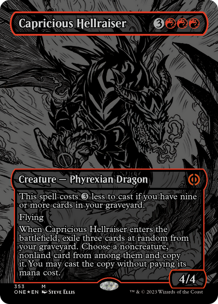 Capricious Hellraiser (Oil Slick Raised Foil) [Phyrexia: All Will Be O