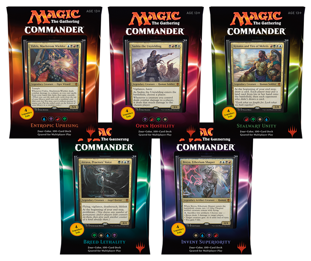 mtg 2016 commander decks C16 coloured preconstructed decks that Toxic Stax! Ixhel, Scion Choose One:FIC Scions & Spellcraft (Y'shtola) (W/U/B) lorcana tcg