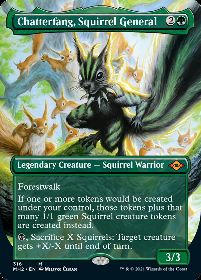mtg プレイマット Force of Squirrel 意志の力 SCG リス 316)□ボーダーレス□《リスの将軍、サワギバ/Chatterfang