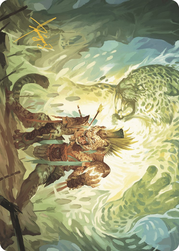 mtg gold stamped signature cards Might of the Ancestors Art Card (Gold-Stamped Signature) [The Lost Cav