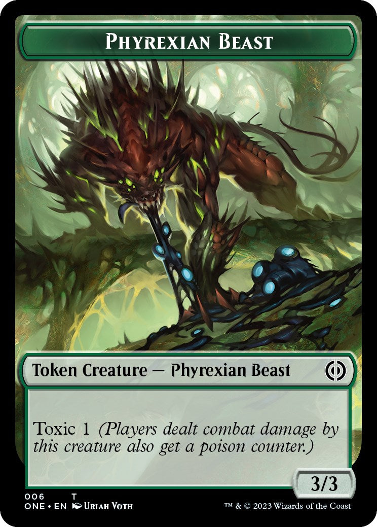 mtg phyrexian cards Phyrexian Mite (012) // Phyrexian Beast Double-Sided Token [Phyrexia: