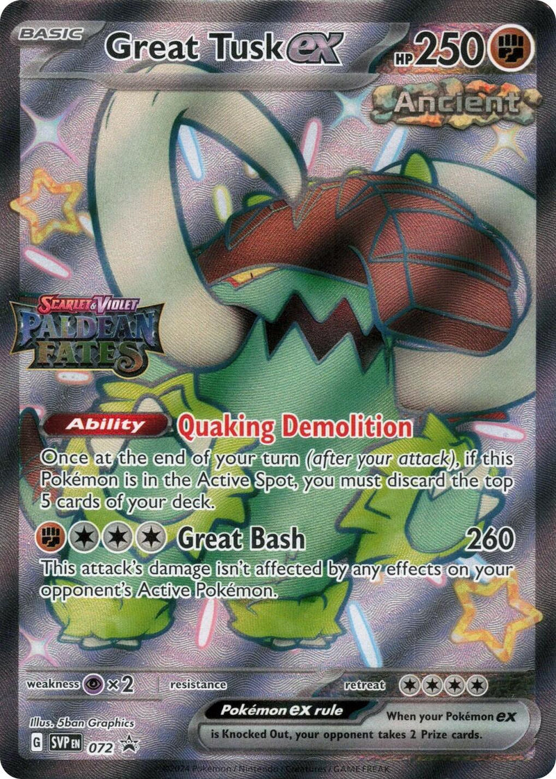 Great Tusk ex (072) (Paldean Fates Stamped) [Scarlet & Violet: Paldean