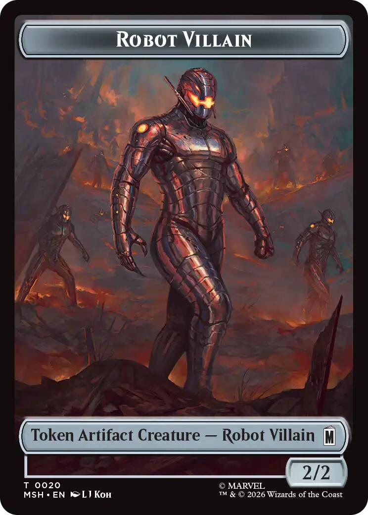 Villain // Robot Villain Double-Sided Token (009//020) [Marvel Super Heroes Tokens]