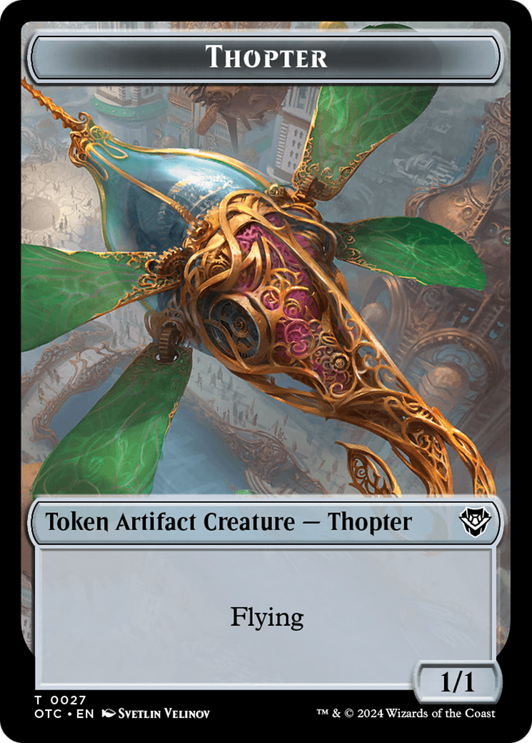 Thopter // Manifest Double-Sided Token [Outlaws of Thunder Junction Co Thopter // Manifest Double-Sided Token [Outlaws of Thunder Junction Co