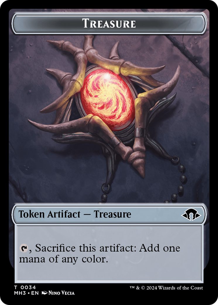 Dragon // Treasure Double-Sided Token [Modern Horizons 3 Commander Tok