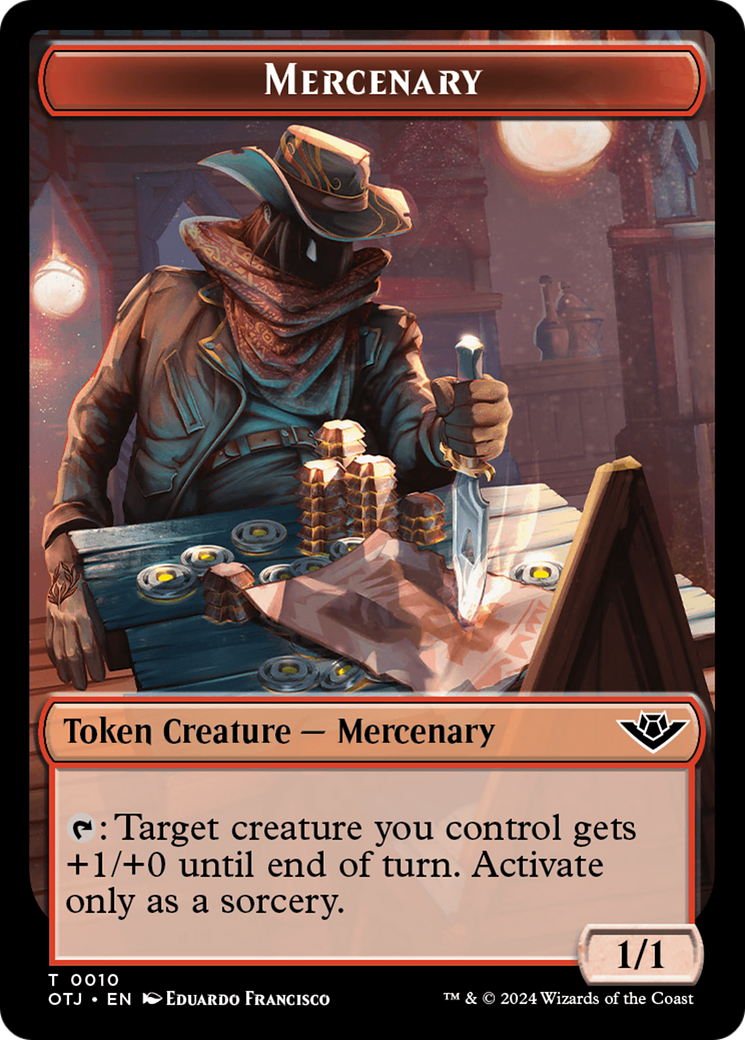 Mercenary // Treasure Double-Sided Token [Outlaws of Thunder Junction