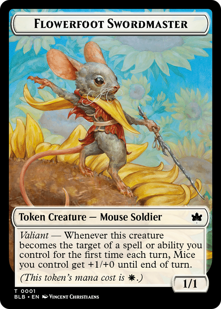mtg bloomburrow mouse cards Rabbit // Flowerfoot Swordmaster Double-Sided Token [Bloomburrow Token