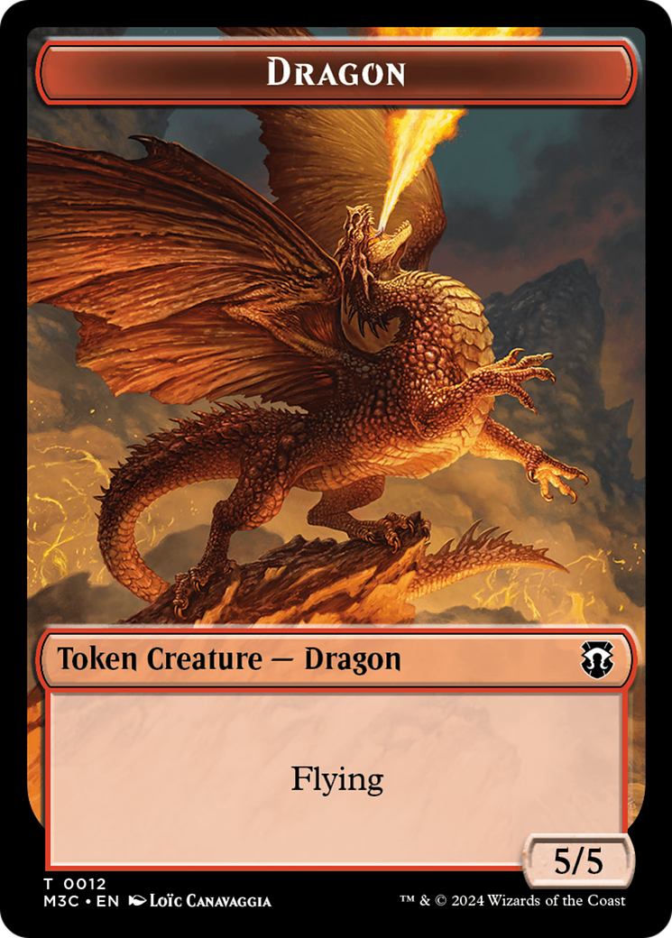 Dragon (Ripple Foil) // Copy Double-Sided Token [Modern Horizons 3 Com Dragon (Ripple Foil) // Copy Double-Sided Token [Modern Horizons 3 Com