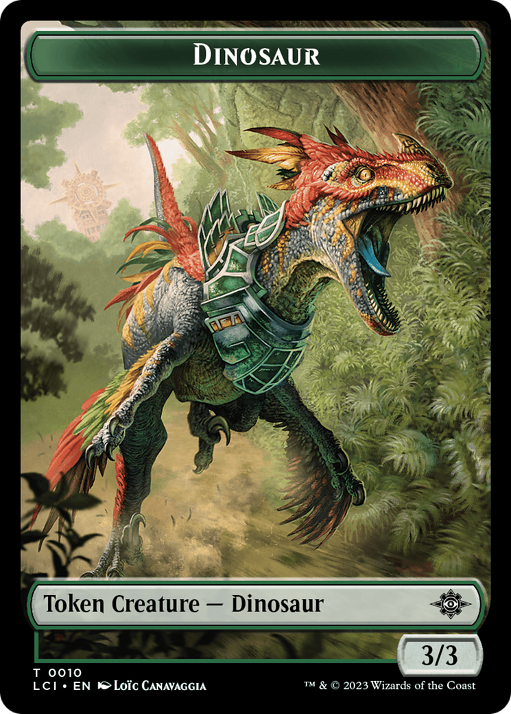 mtg map token cards Map // Dinosaur (0010) Double-Sided Token [The Lost Caverns of Ixalan