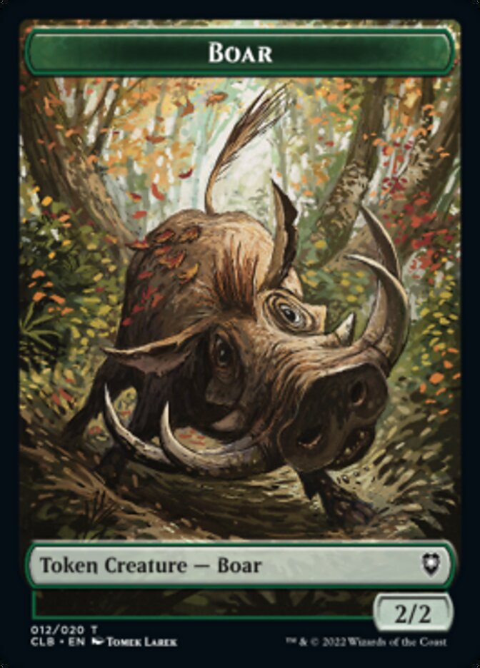mtg boar cards Treasure // Boar Double-Sided Token [Commander Legends: Battle for Bal