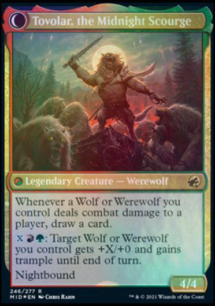 new werewolf cards mtg Tovolar, Dire Overlord // Tovolar, the Midnight Scourge [Innistrad: Mi
