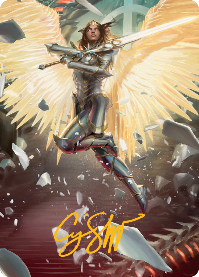 mtg gold stamped signature cards Archangel Elspeth Art Card (Gold-Stamped Signature) [March of the Mach
