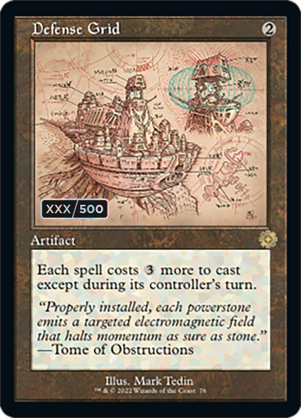 serialized mtg cards brothers war Defense Grid (Retro Schematic) (Serialized) [The Brothers' War Retro A