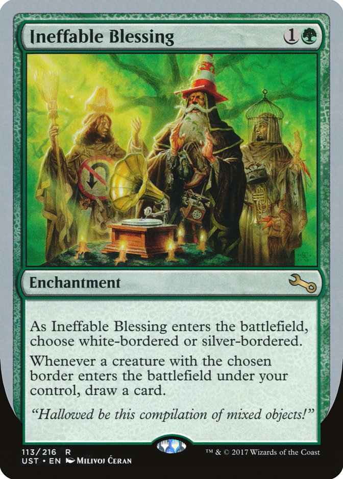 mtg silver cards Ineffable Blessing ("choose white-bordered or silver-bordered") [Unsta