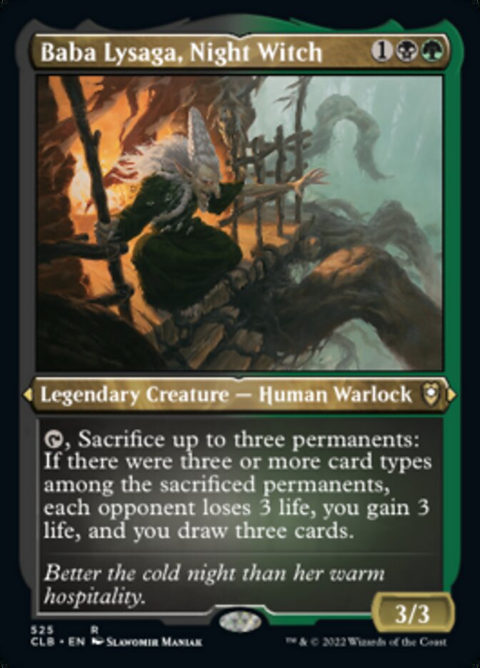 Baba Lysaga, Night Witch (Foil Etched) [Commander Legends: Battle for Baba Lysaga, Night Witch (Foil Etched) [Commander Legends: Battle for