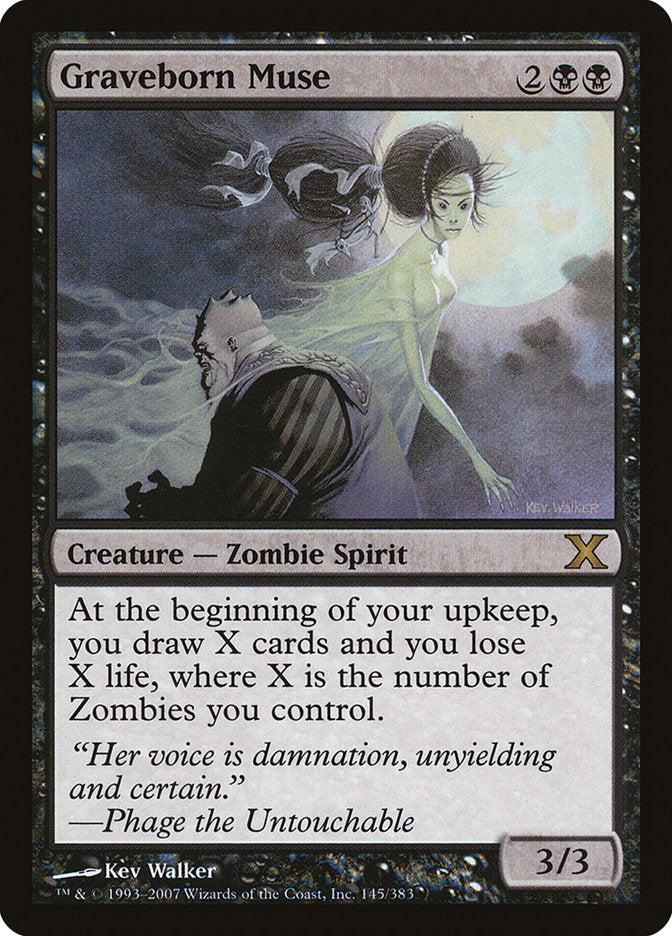 【送料込み】MTG 英語　墓生まれの詩神　Graveborn Muse 4枚 Graveborn Muse [Tenth Edition]