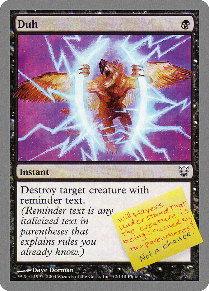 unhinged mtg cards Magic The Gathering - Enter The Dungeon Your sentence cant be longer than this one Spell Counter