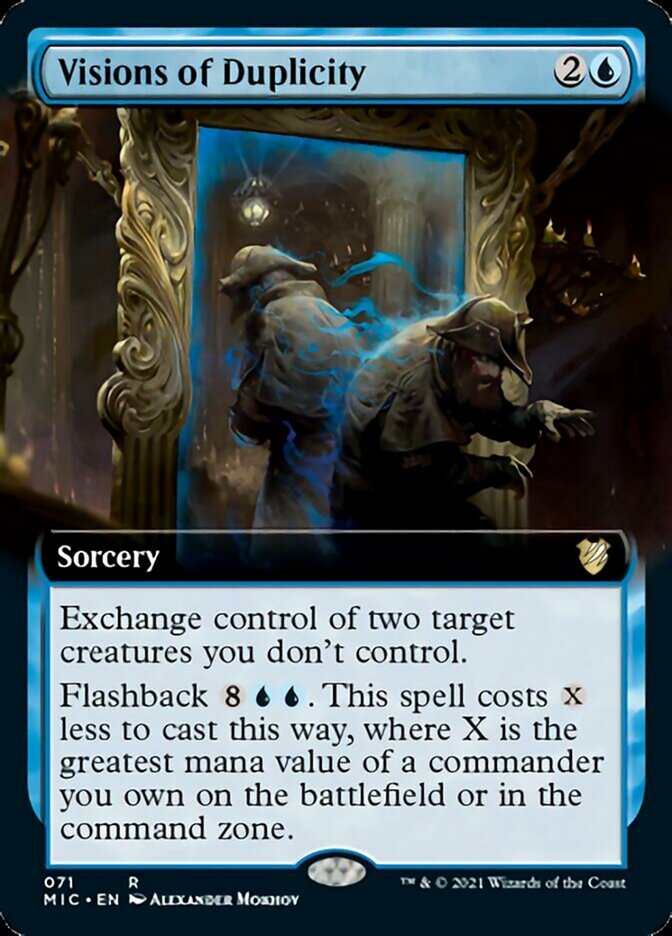 Visions of Duplicity (Extended Art) [Innistrad: Midnight Hunt Commande Visions of Duplicity (Extended Art) [Innistrad: Midnight Hunt Commande
