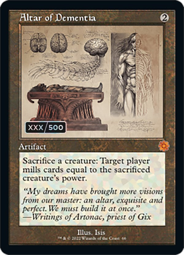 mtg serialized cards brothers war Altar of Dementia (Retro Schematic) (Serialized) [The Brothers' War Re