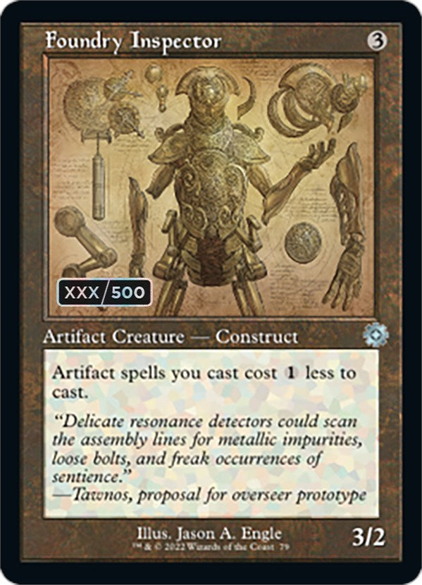 mtg prototype cards Foundry Inspector (Retro Schematic) (Serialized) [The Brothers' War Re