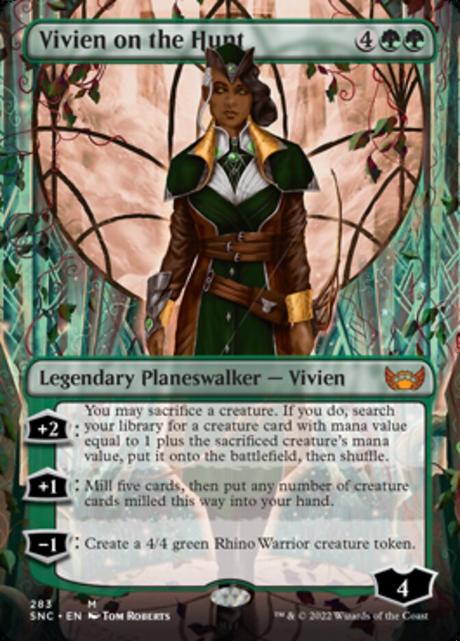 mtg vivien cards Mtg x1 Reid Core Set 2019 Magic the Gathering Omniphustoys Casting Cost Card Type Vivien on the Hunt (Borderless)
