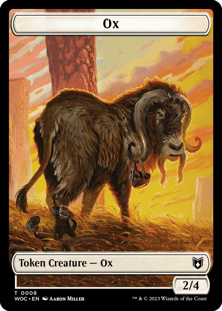 Ox // Human Soldier Double-Sided Token [Wilds of Eldraine Commander To