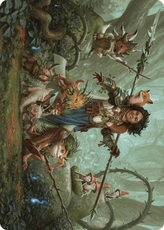 mtg wilds of eldraine art cards Card Titan Wilds of Eldraine Art Series Rarity Ellivere of the Wild Court