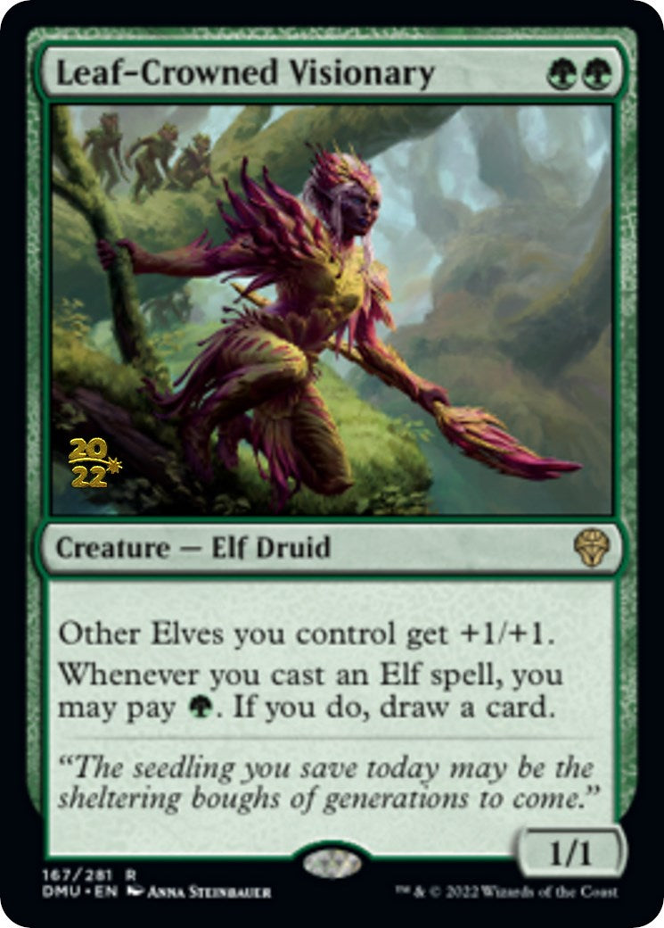 Leaf-Crowned Visionary [Dominaria United Prerelease Promos]