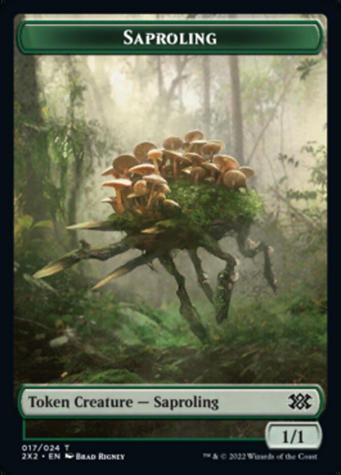 token doubling cards mtg Stainless Steel The Ring - Metal Tokens Saproling // Angel Double-Sided Token