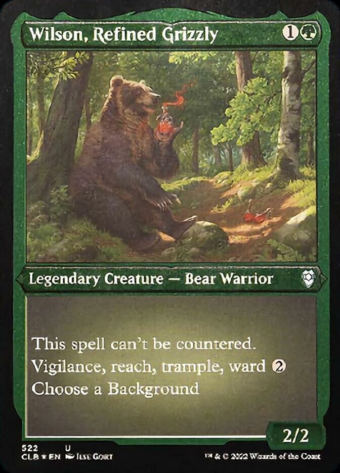 mtg bear card Wilson, Refined Grizzly (Foil Etched) [Commander Legends: Battle for B