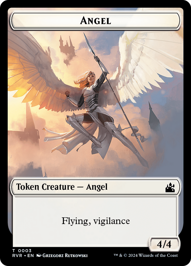 mtg cards that make angel tokens Token (4/4 - Flying) by Irina Nordsol Dominaria United Tokens Type Angel 3/3