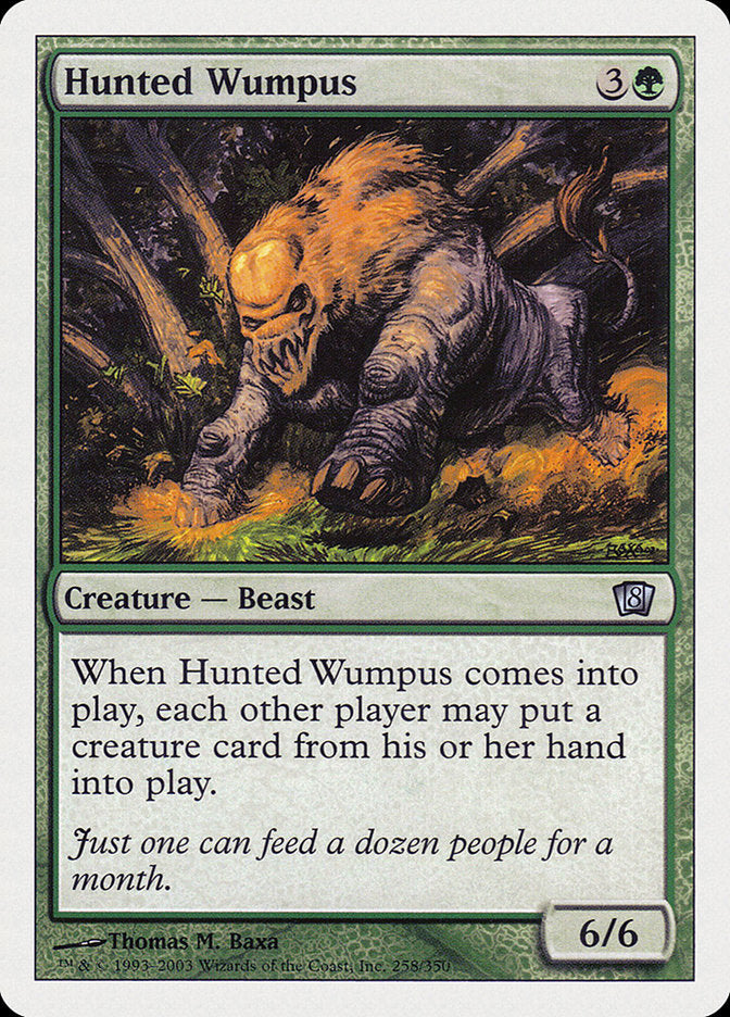 mtg hunted cards or Hunter (Red) When Hunted Wumpus enters the battlefield Hunted Lammasu (ZHS) - LaughingDragonMTG