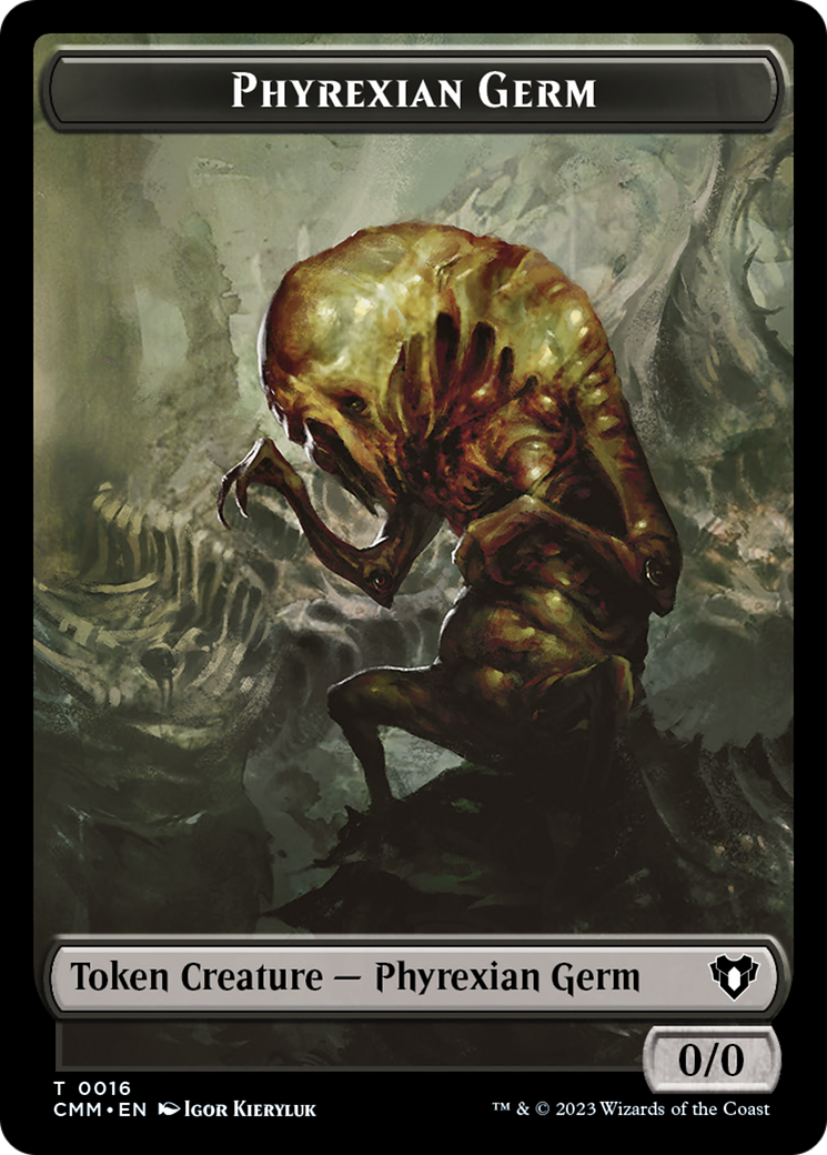 Manifest // Phyrexian Germ Double-Sided Token [Commander Masters Tokens]