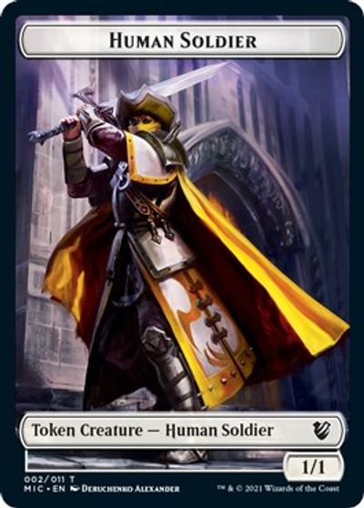 Eldrazi Spawn // Human Soldier Double-Sided Token [Innistrad: Midnight Hunt Commander Tokens]