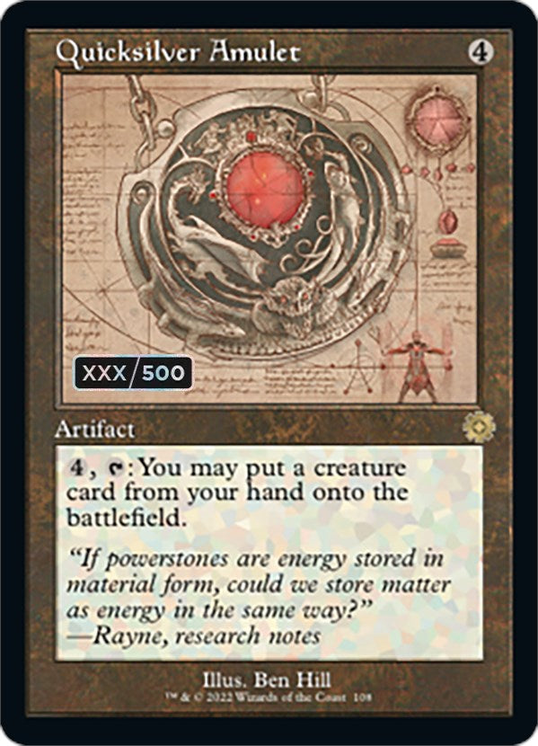 Quicksilver Amulet (Retro Schematic) (Serialized) [The Brothers' War R Quicksilver Amulet (Retro Schematic) (Serialized) [The Brothers' War R