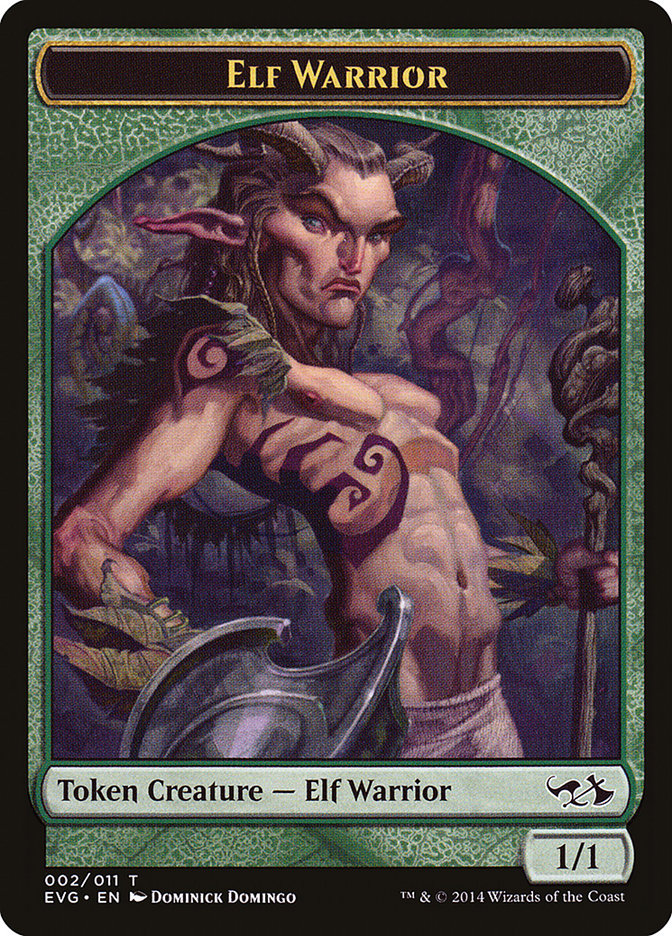 mtg elf token cards Stainless Steel Warrior - Metal Tokens Commander Masters Tokens Type Elf Warrior Token (Elves vs.