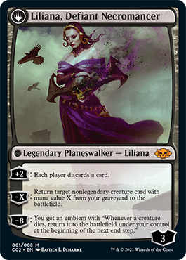 mtg cards with liliana Liliana, Heretical Healer // Liliana, Defiant Necromancer [Commander C