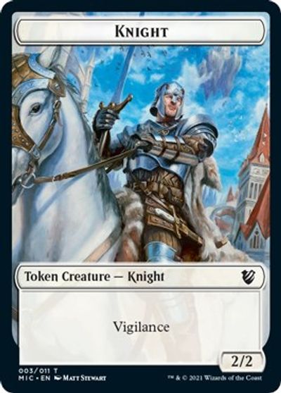 Wolf // Knight Double-Sided Token [Innistrad: Midnight Hunt Commander