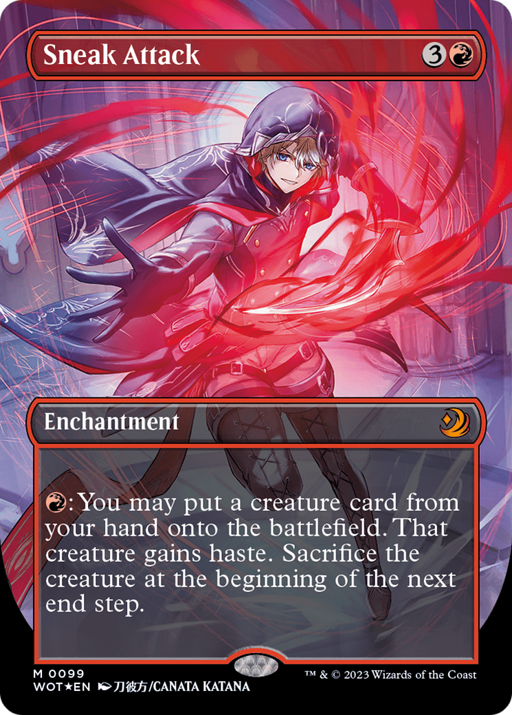 all anime borderless cards mtg Sneak Attack (Anime Borderless) (Confetti Foil) [Wilds of Eldraine: En