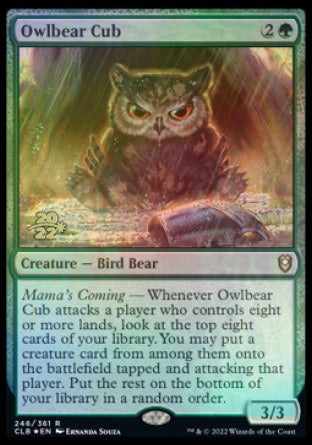 owl cards mtg Owlbear Cub [Commander Legends: Battle for Baldur's Gate Prerelease Pr