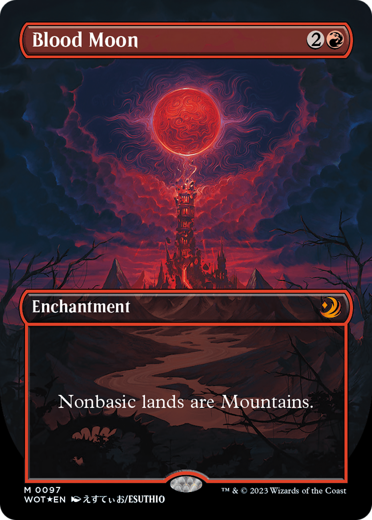 Blood Moon (Anime Borderless) (Confetti Foil) [Wilds of Eldraine: Ench Blood Moon (Anime Borderless) (Confetti Foil) [Wilds of Eldraine: Ench