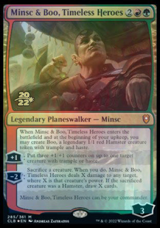 minsc and boo mtg card & Boo, Timeless Heroes - Board Game TCG Playmat - 23.6x13.8 inches Timeless Heroes enters and at the beginning of your upkeep Minsc & Boo, Timeless Heroes