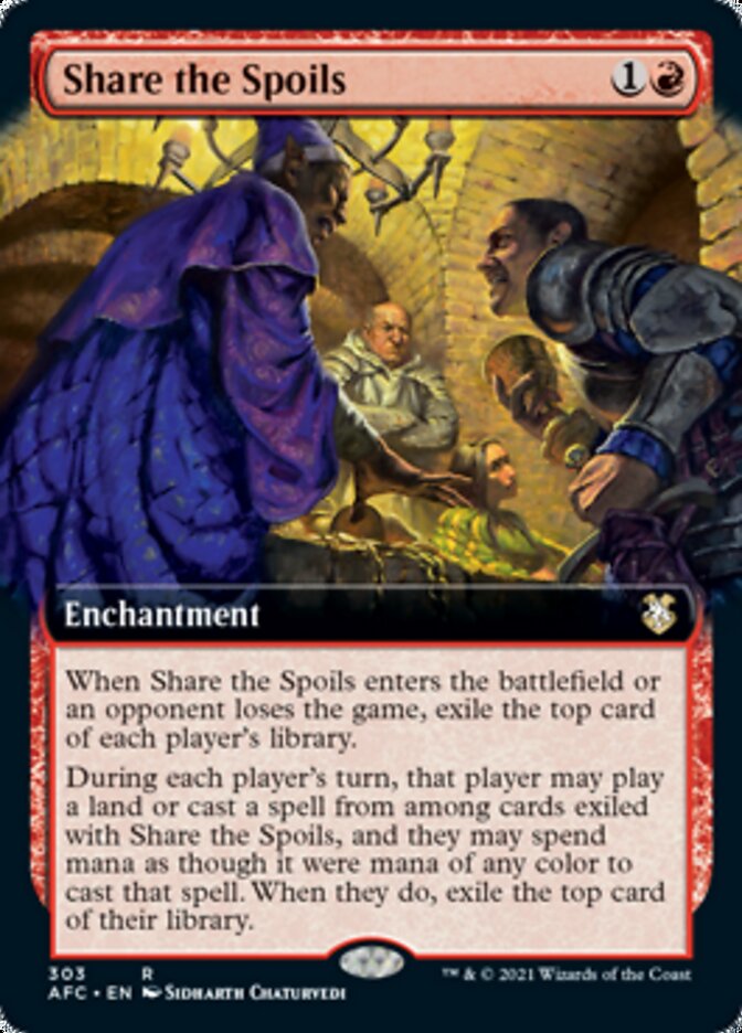 mtg forgotten realms top cards Share the Spoils (Extended Art) [Dungeons & Dragons: Adventures in the