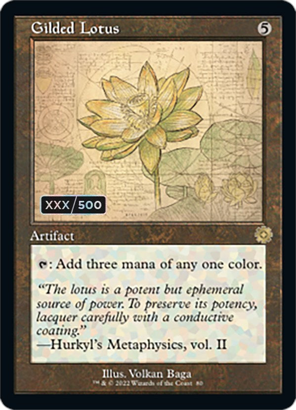 mtg gilded cards Gilded Lotus (Retro Schematic) (Serialized) [The Brothers' War Retro A