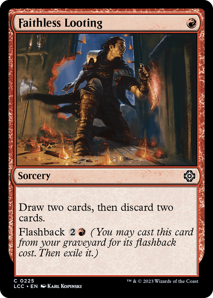 get lost mtg card or planeswalker Faithless Looting [The Lost Caverns