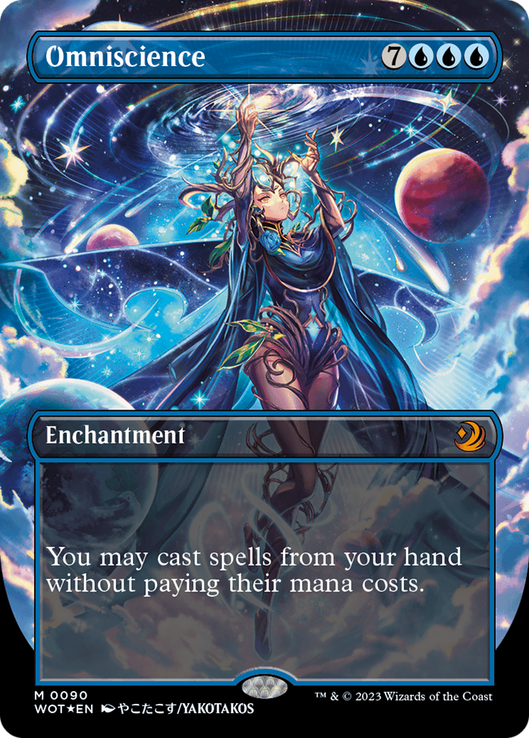 confetti cards mtg Omniscience (Anime Borderless) (Confetti Foil) [Wilds of Eldraine: Enc