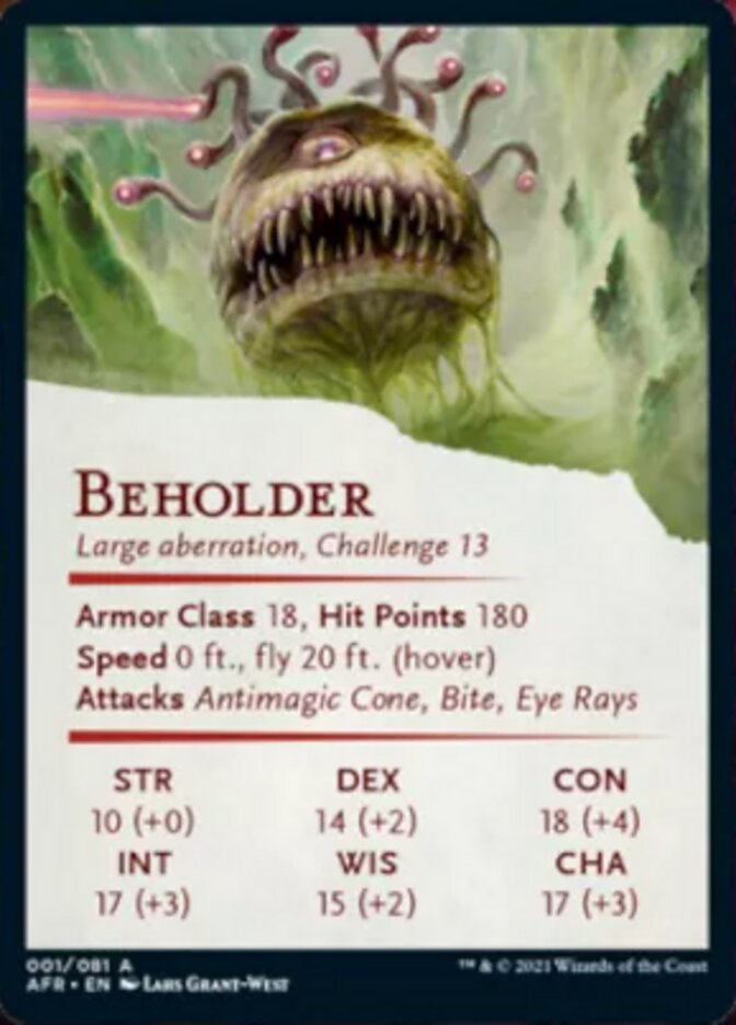 mtg beholder cards Beholder Art Card [Dungeons & Dragons: Adventures in the Forgotten Rea