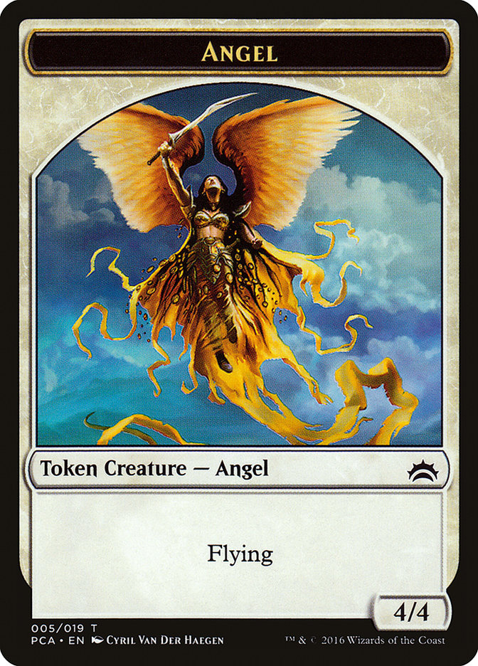 Angel // Saproling Double-Sided Token [Planechase Anthology Tokens]